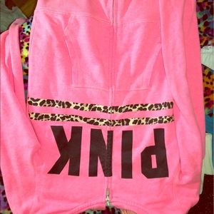 Pink zip up “PINK” jacket